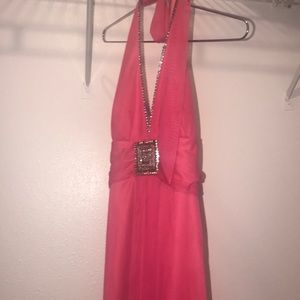 Fuchsia cocktail dress.